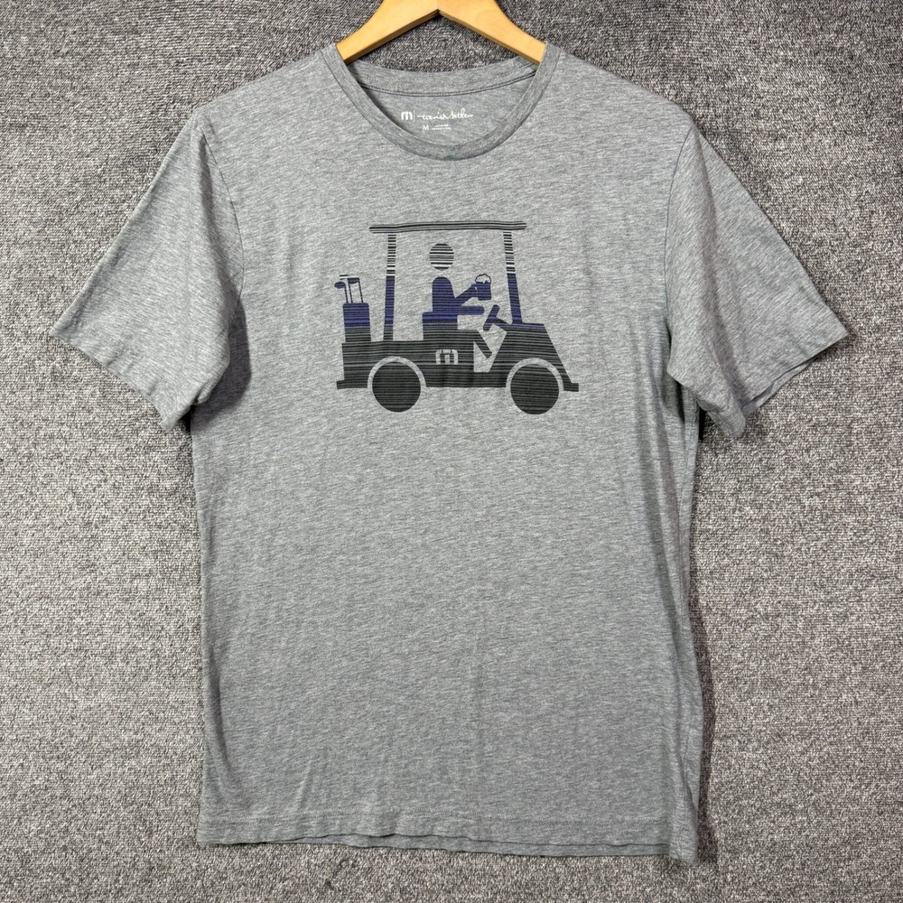 TravisMathew Mens Gray Golf Cart Graphic Pima Cotton T-Shirt Size M